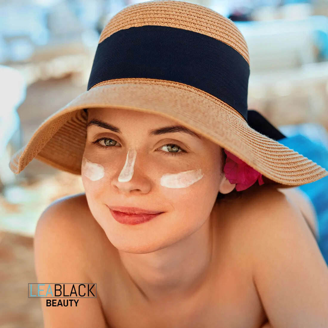 A woman wearing Lea Black Beauty® sunscreen