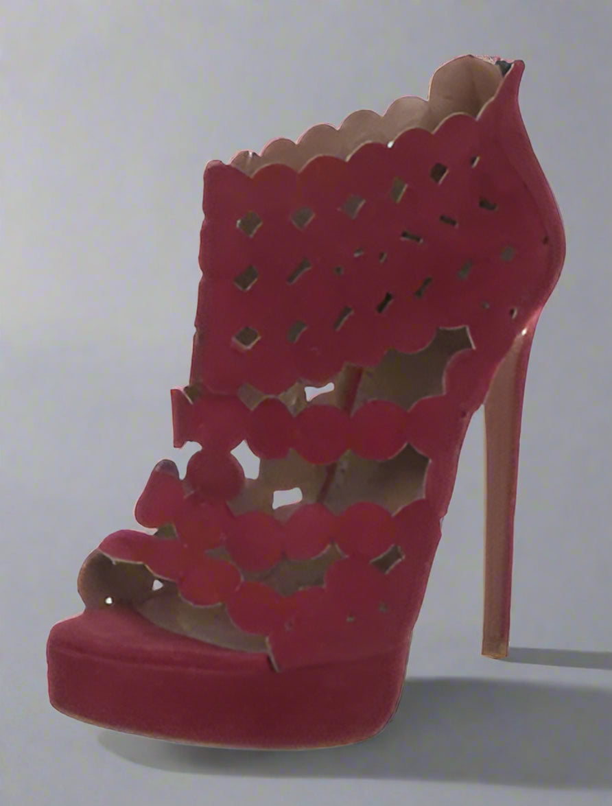 Loved By Lea: Alaïa Burgundy/Maroon Suede Multi Strap Platform Pumps — Size EU 39.5 / US 9.5