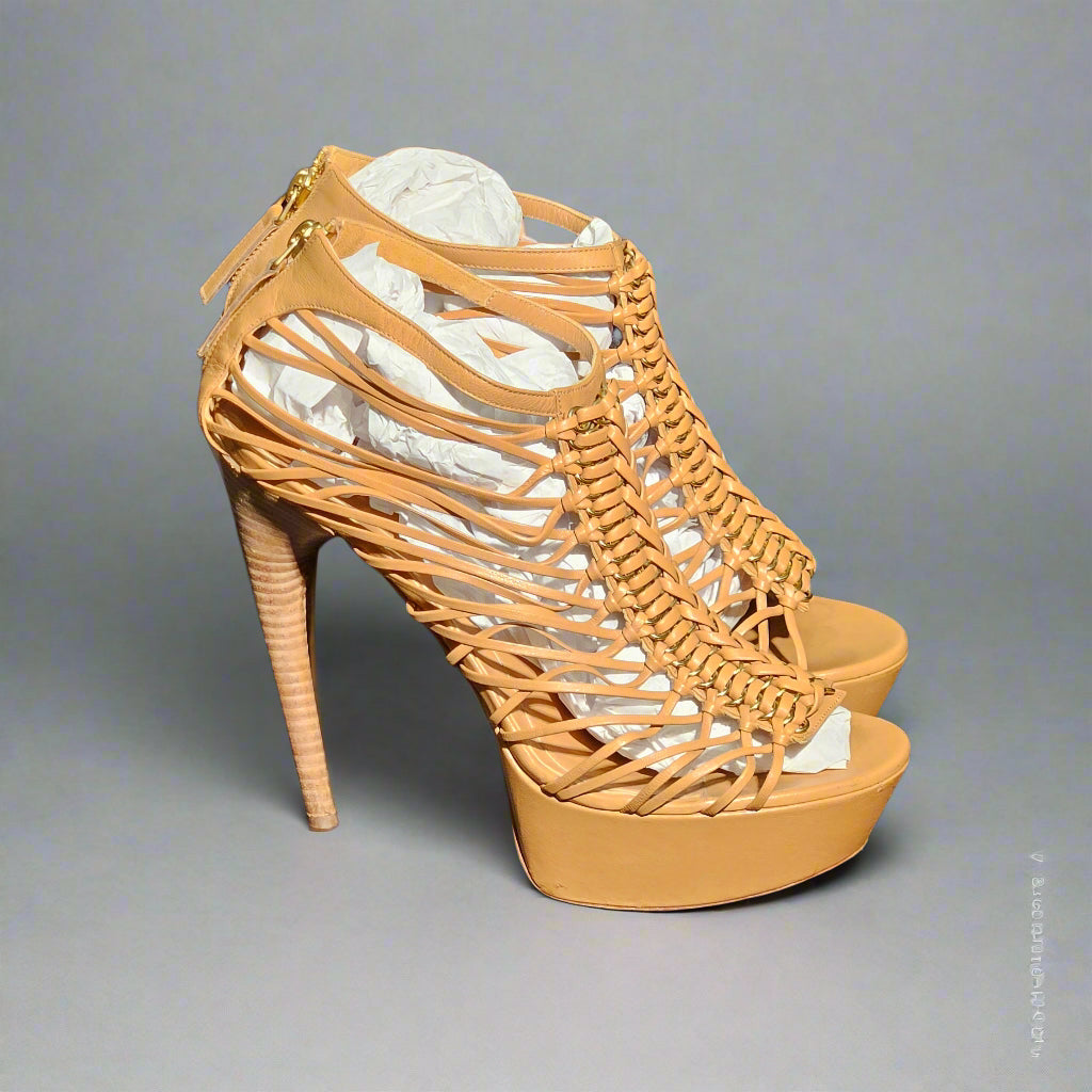 Loved By Lea: Alexander McQueen Nude Strappy Platform Heels EU 39/US 9