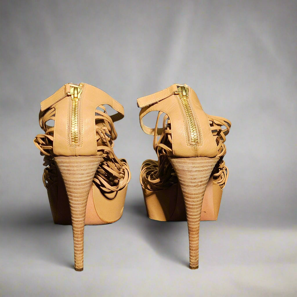 Loved By Lea: Alexander McQueen Nude Strappy Platform Heels EU 39/US 9