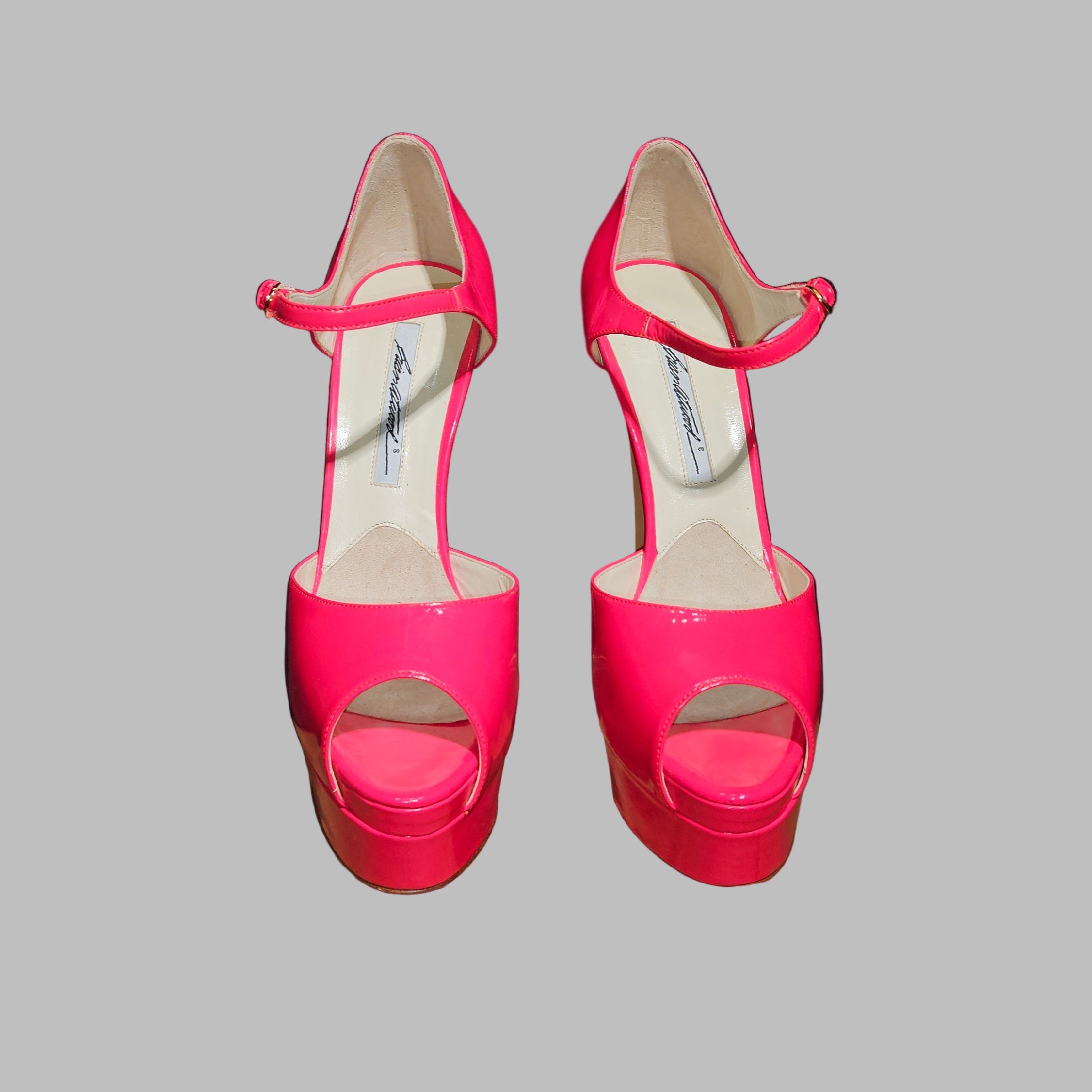 Loved By Lea: Brian Atwood Tribeca “SkyHigh” Hot Pink Patent Platform Stiletto Pumps (EU 39.5 / US 9.5)