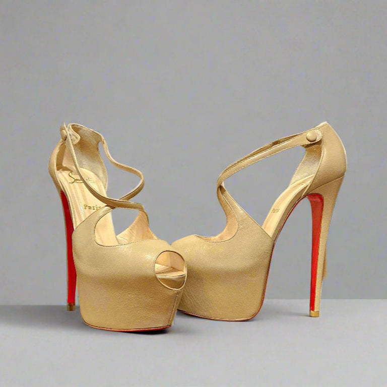 Loved By Lea: Christian Louboutin Beige Exagona 160 Stiletto Pump