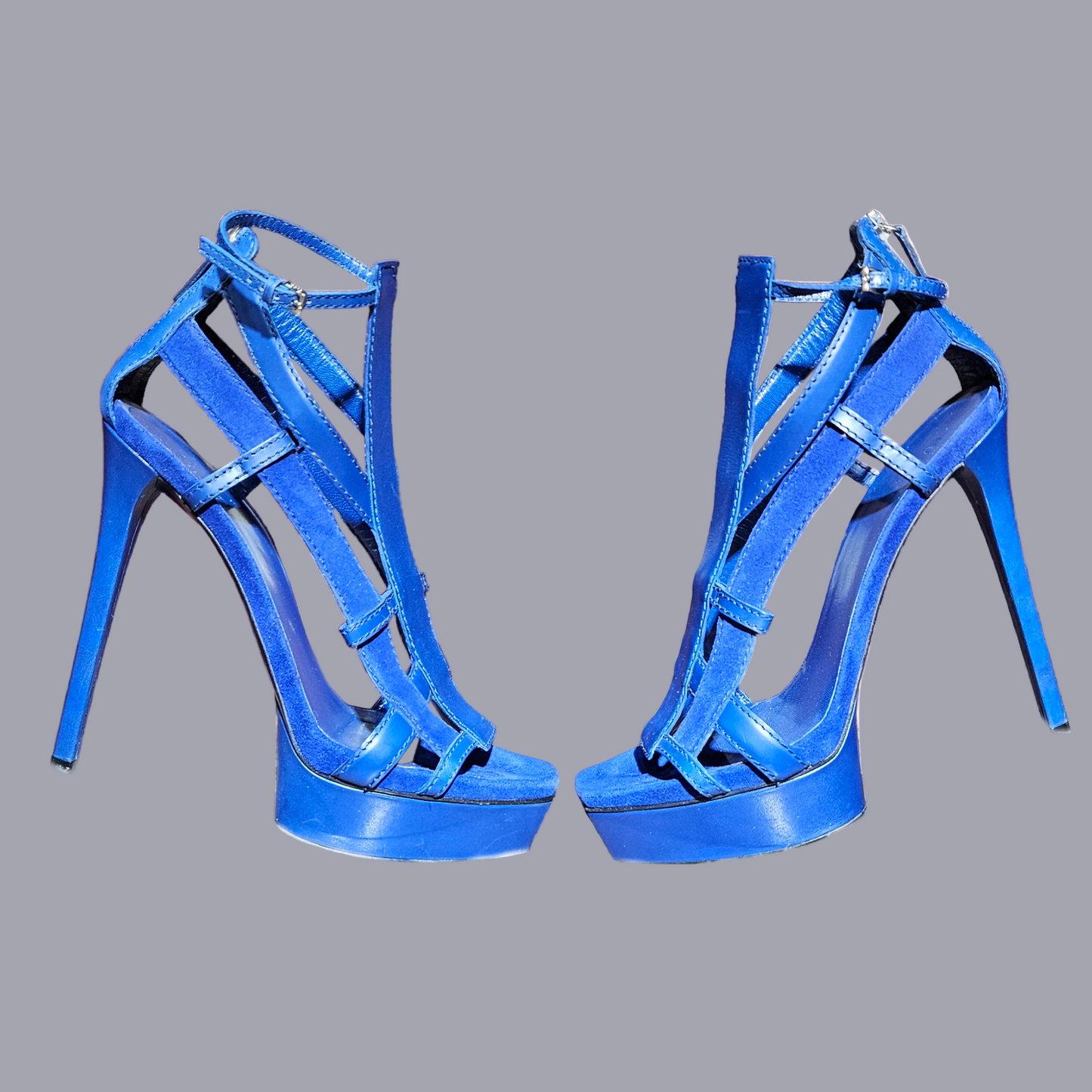 Loved By Lea: Gucci “Daryl” Cobalt Blue Suede Platform Heels (EU 39 / US 9)