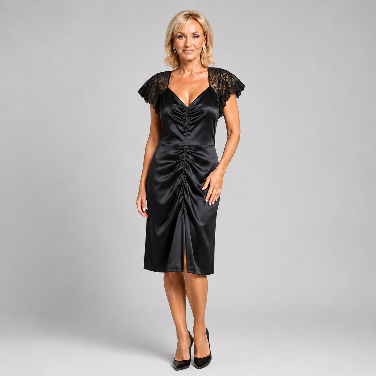 black ruched dress lace Rene Ruiz Satin & Cocktail Size 6 Woven cotton mini dress CLOTHING    DRESSCOCKTAIL Black:XL Simple A-line Dark Red
