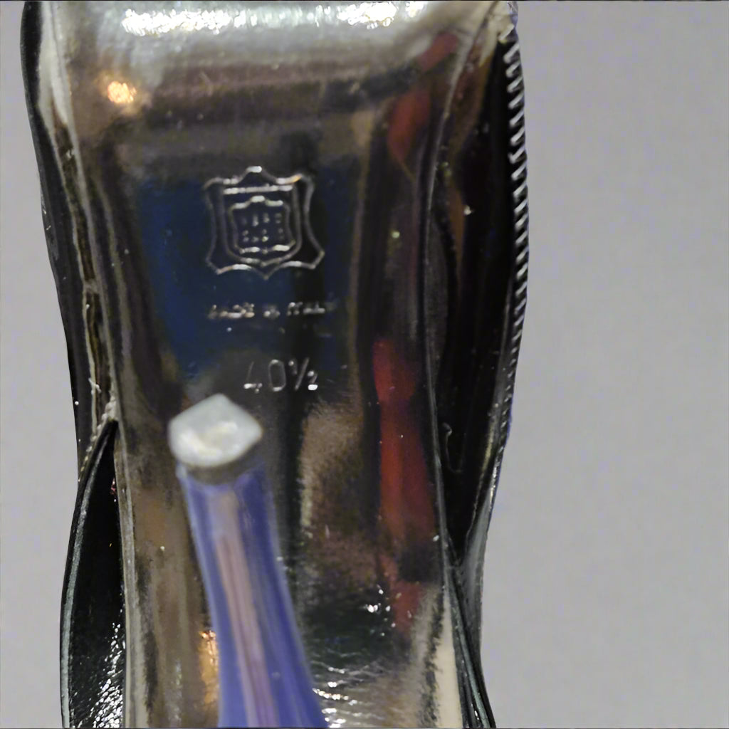Loved By Lea: Pierre Hardy Neoprene & Patent Peep-Toe Slingback Heels — EU 40.5 (US 10.5), Blue/Black