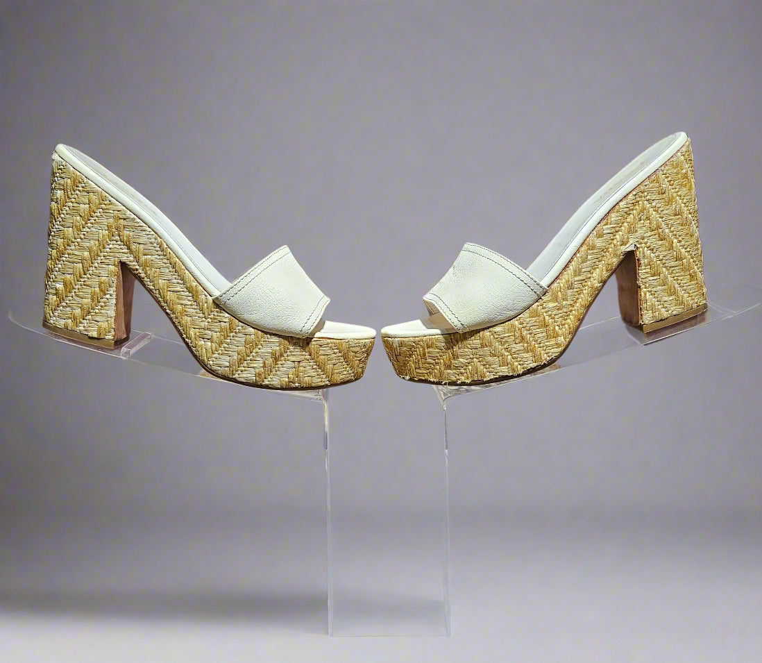 Loved By Lea: Prada Madras Wedge “Calzature Donna” Shoes — EU 39 (US 9)