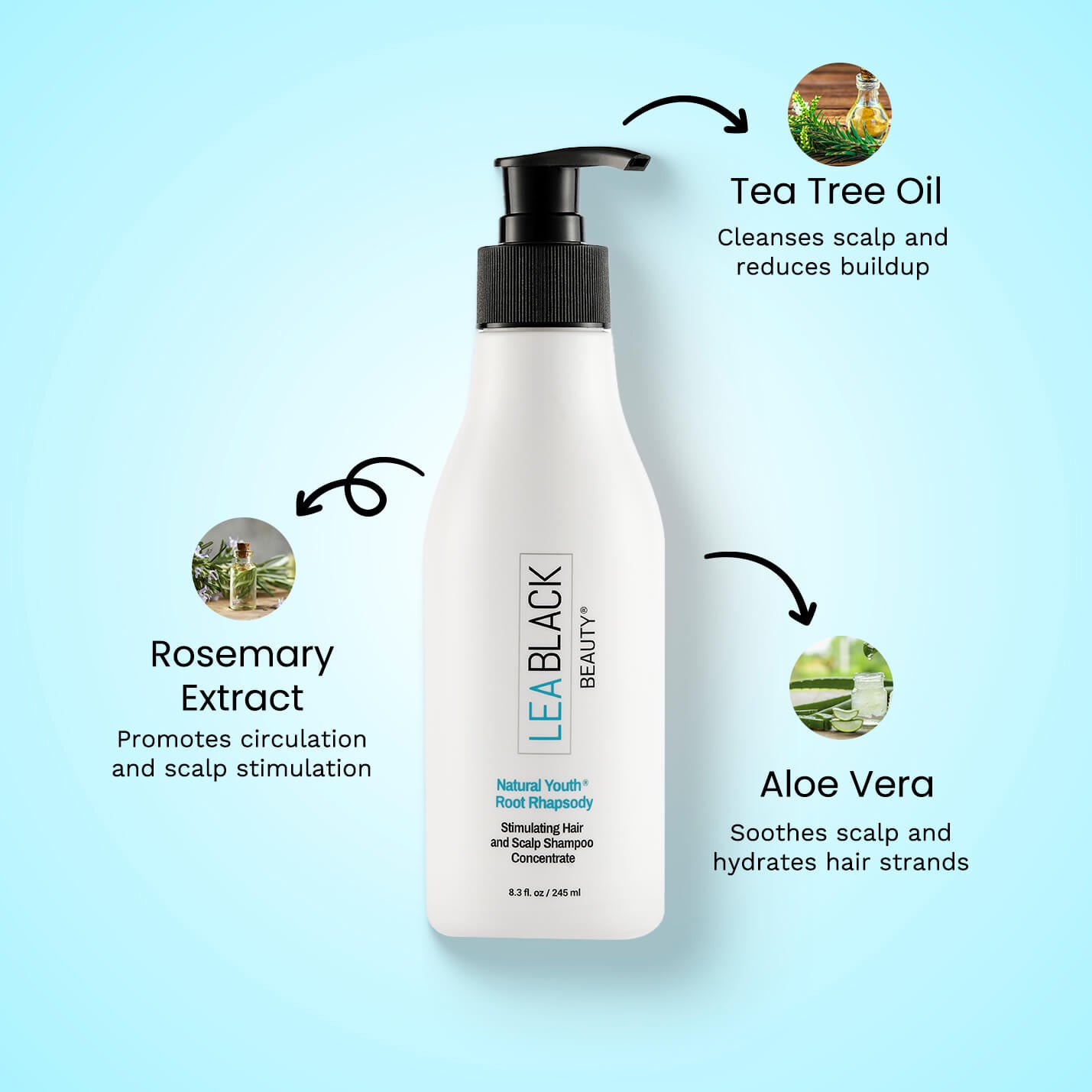 Lea Black Beauty® Natural Youth® Root Rhapsody Stimulating Hair and Scalp Shampoo Concentrate