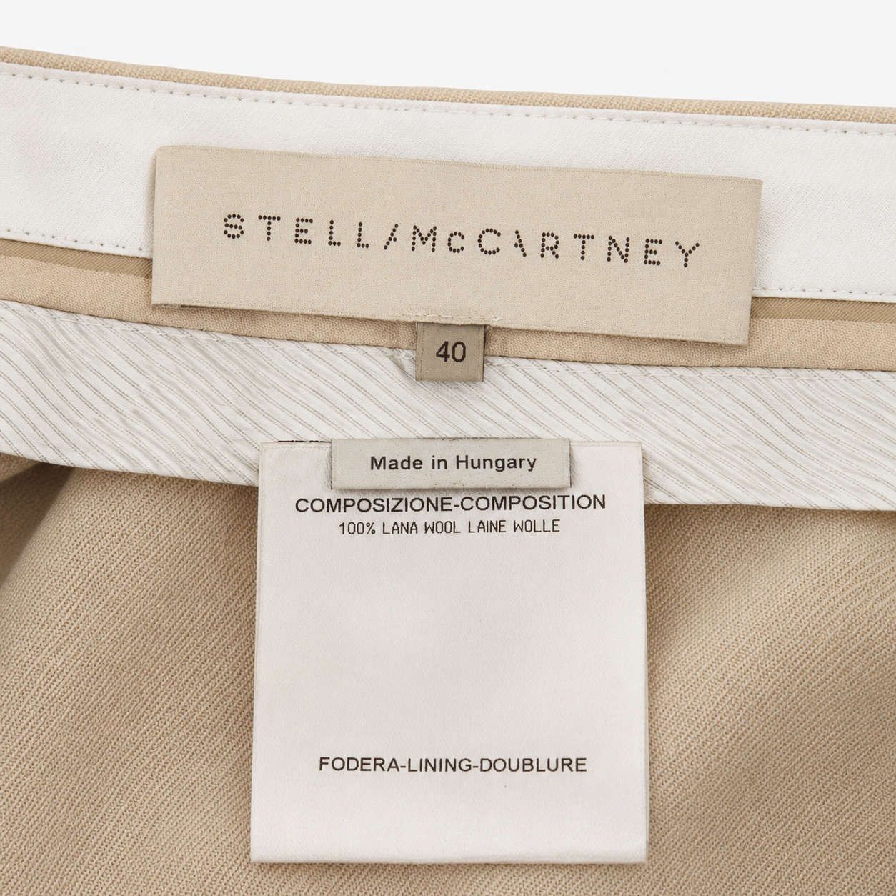 Stella McCartney Khaki Wool Tailored Pants Size 40 | Loved By Lea