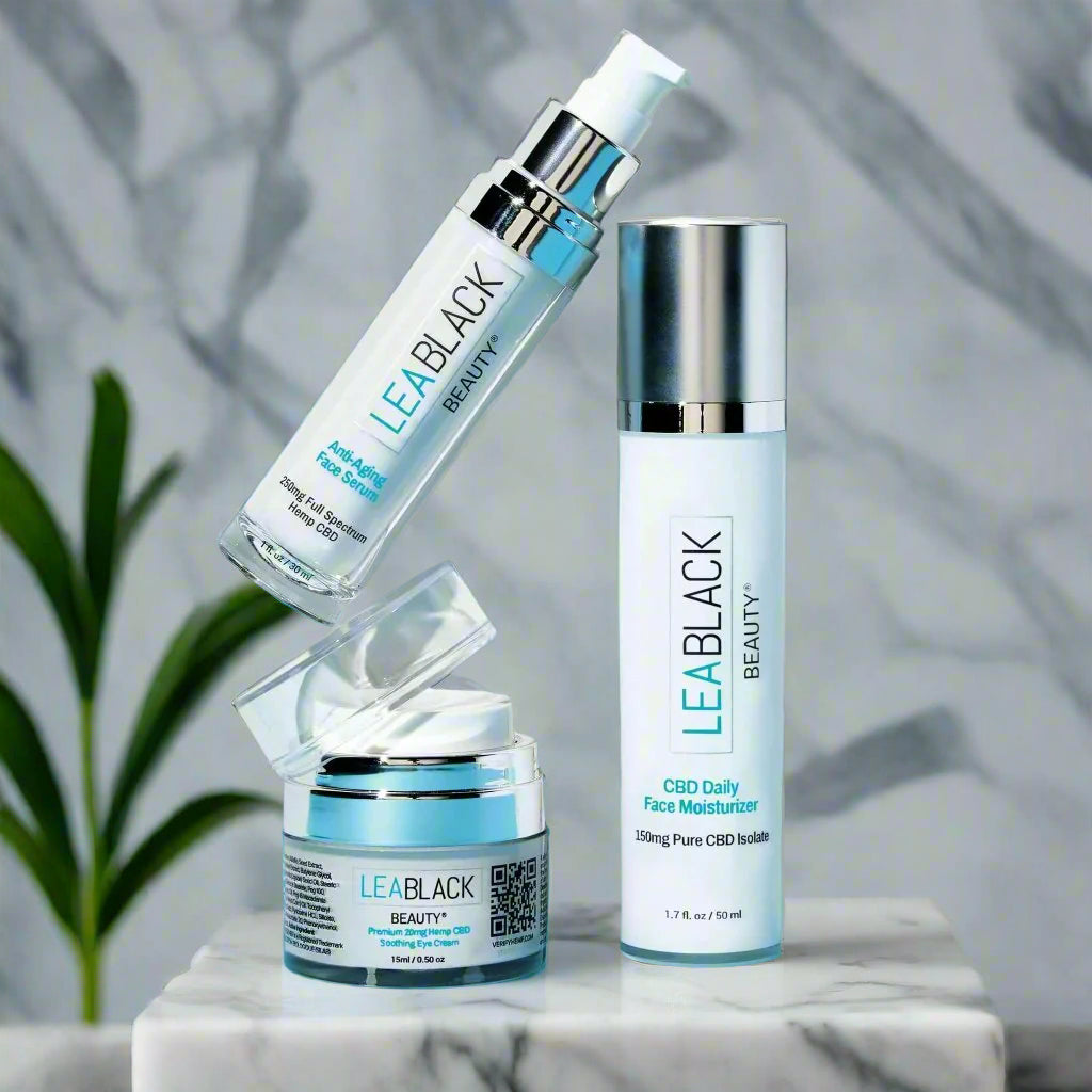 Lea Black Beauty® 3-Piece CBD Skincare Bundle styled