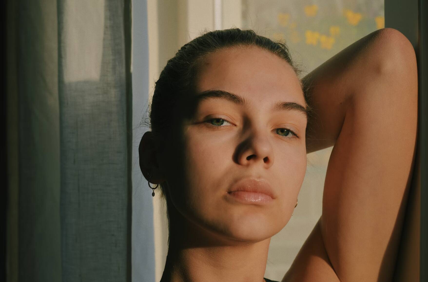 A woman with healthy skin