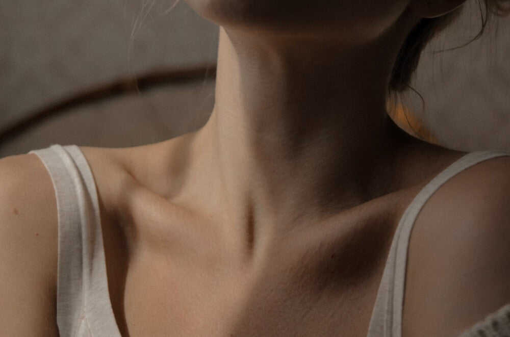 close-up of woman’s neck