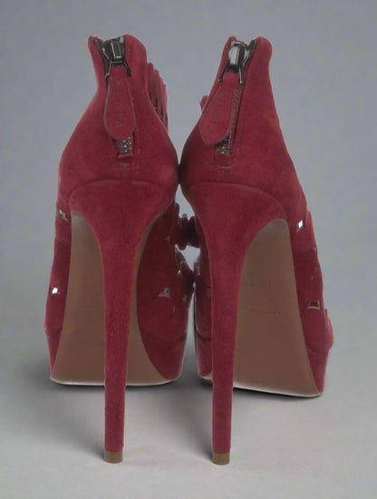 Loved By Lea: Alaïa Burgundy/Maroon Suede Multi Strap Platform Pumps — Size EU 39.5 / US 9.5