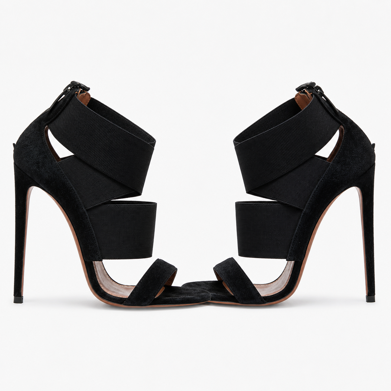 Alaïa black high heel sandals - side view