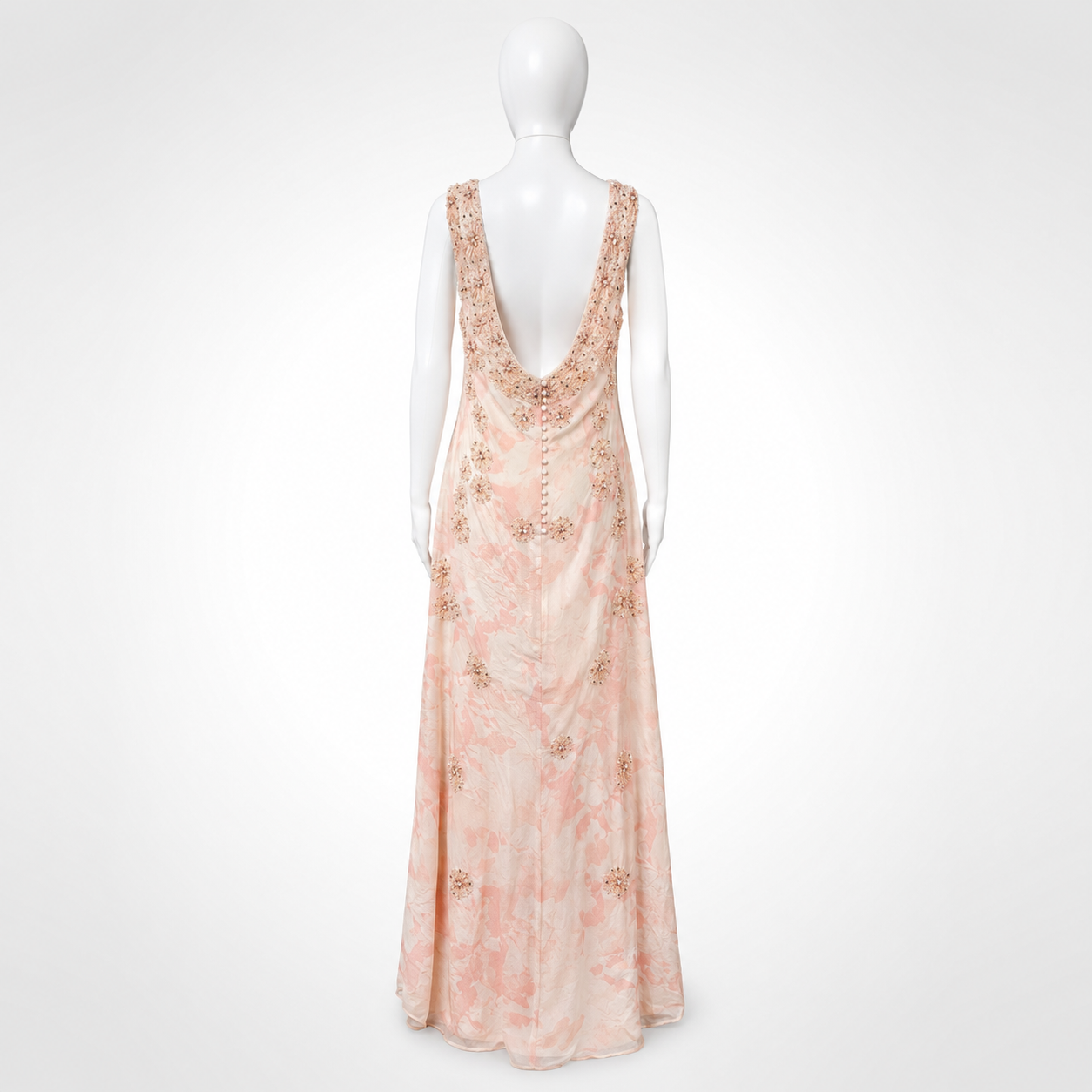 Badgley Mischka New With Tags Blush Pink Silk Gown Size 14