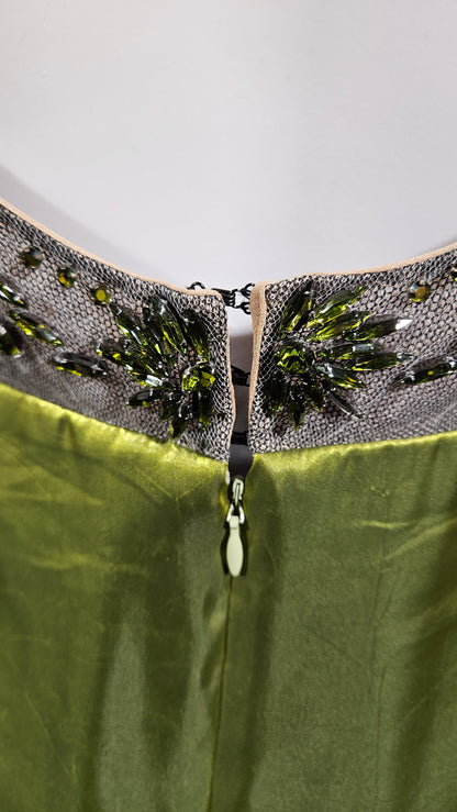 Loved By Lea: Badgley Mischka Green & Black Beaded Dress — Size 6 (US)