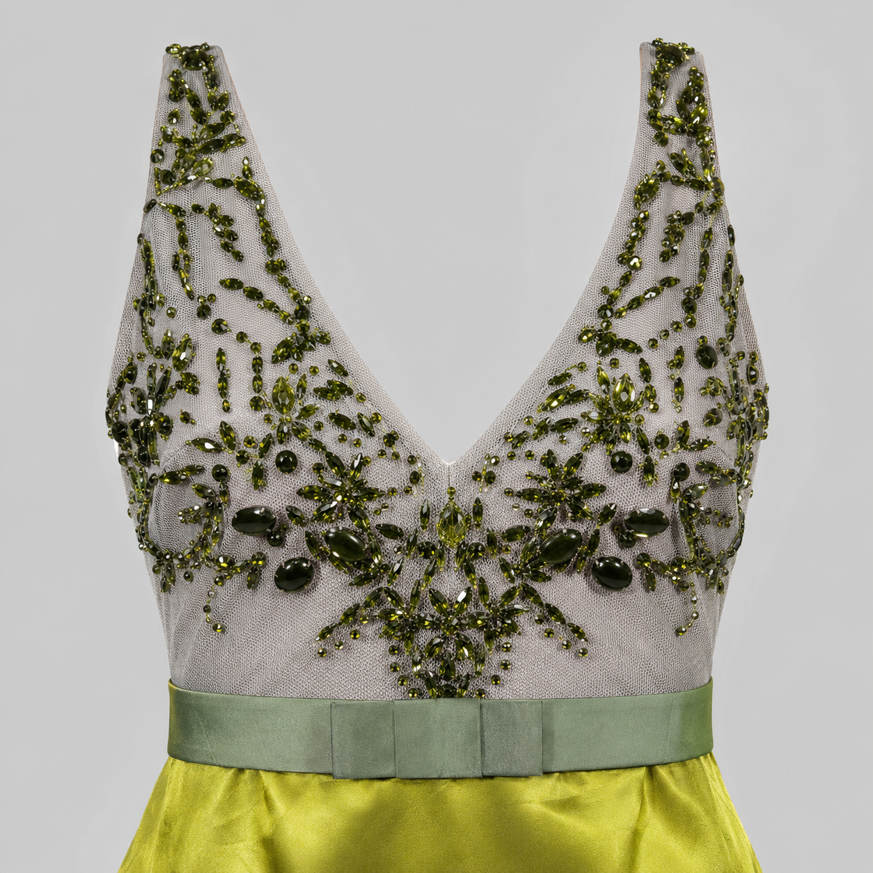 Loved By Lea: Badgley Mischka Green & Black Beaded Dress — Size 6 (US)