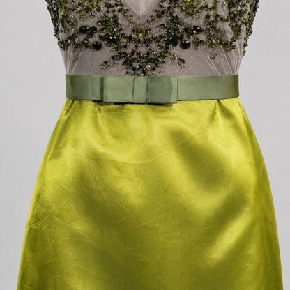 Loved By Lea: Badgley Mischka Green & Black Beaded Dress — Size 6 (US)