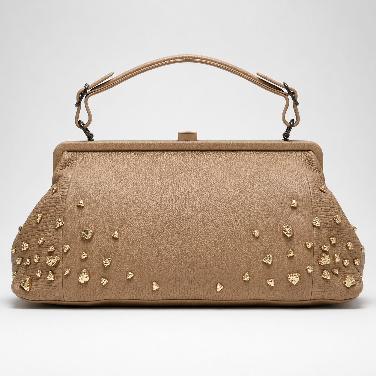 Bottega Veneta Gold Nugget Studded Frame-Top Shoulder Bag | Loved By Lea