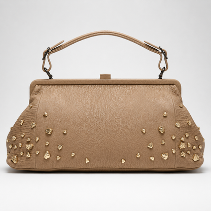 Bottega Veneta Gold Nugget Studded Frame-Top Shoulder Bag | Loved By Lea
