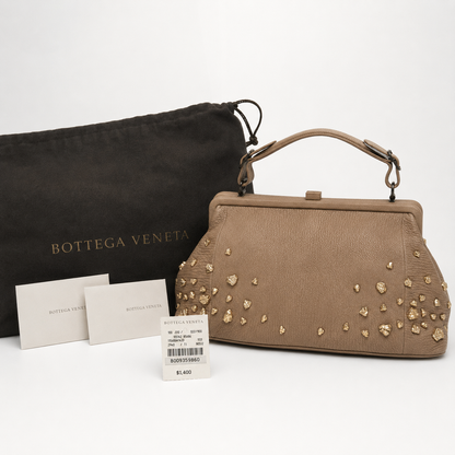 Bottega Veneta Gold Nugget Studded Frame-Top Shoulder Bag | Loved By Lea