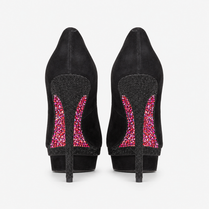 Loved By Lea: Brian Atwood Florencia original Saks Fifth Avenue box label showing style BFFLORENCIA Black Suede size 9M