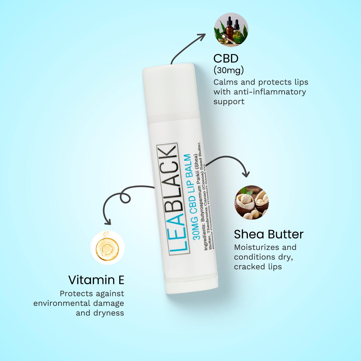 Lea Black Beauty® CBD Lip Balm Treatment