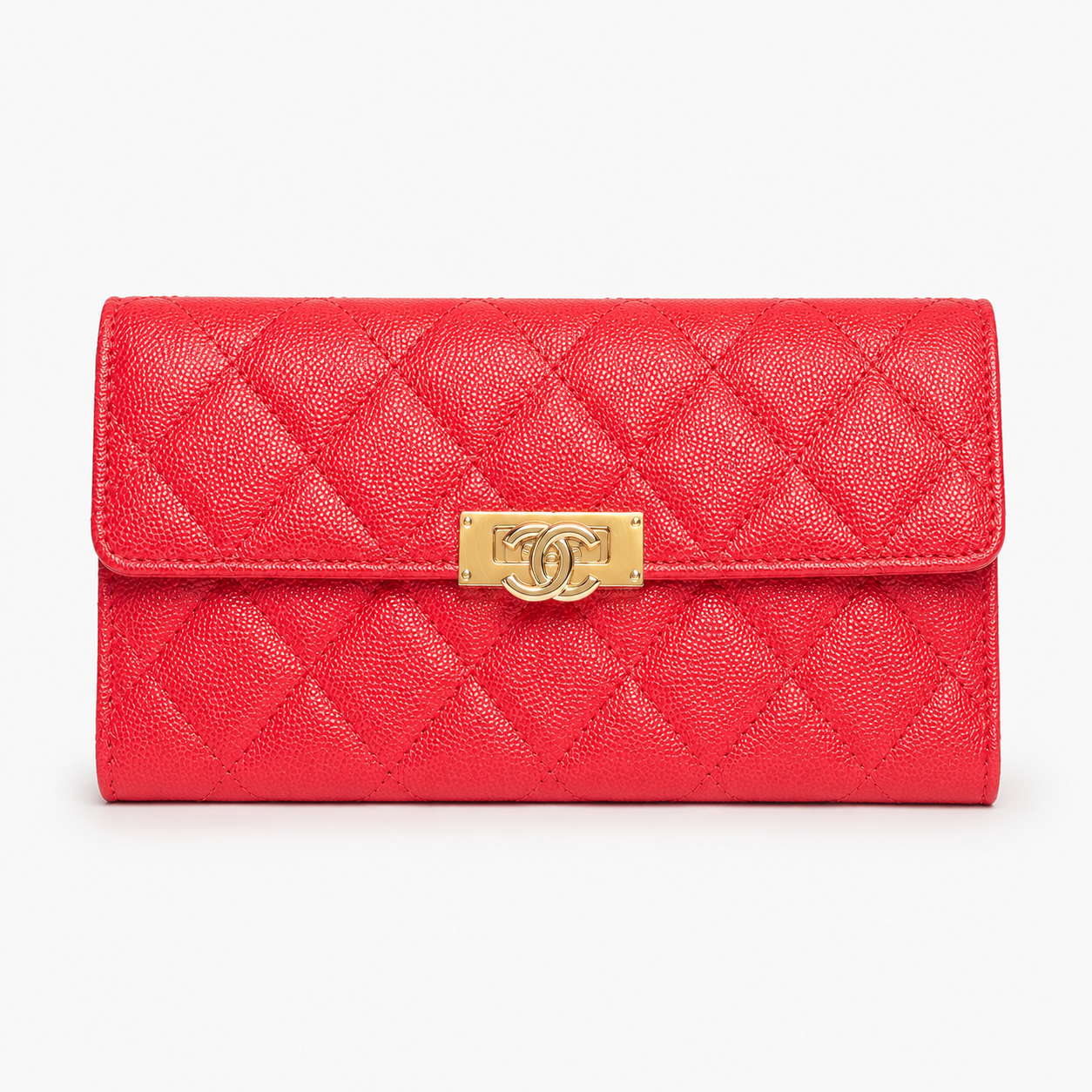 New Chanel Red Quilted Caviar Leather Boy Flap Long Wallet | Loved By Lea