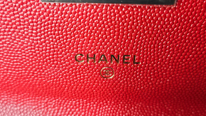 New Chanel Red Quilted Caviar Leather Boy Flap Long Wallet | Loved By Lea