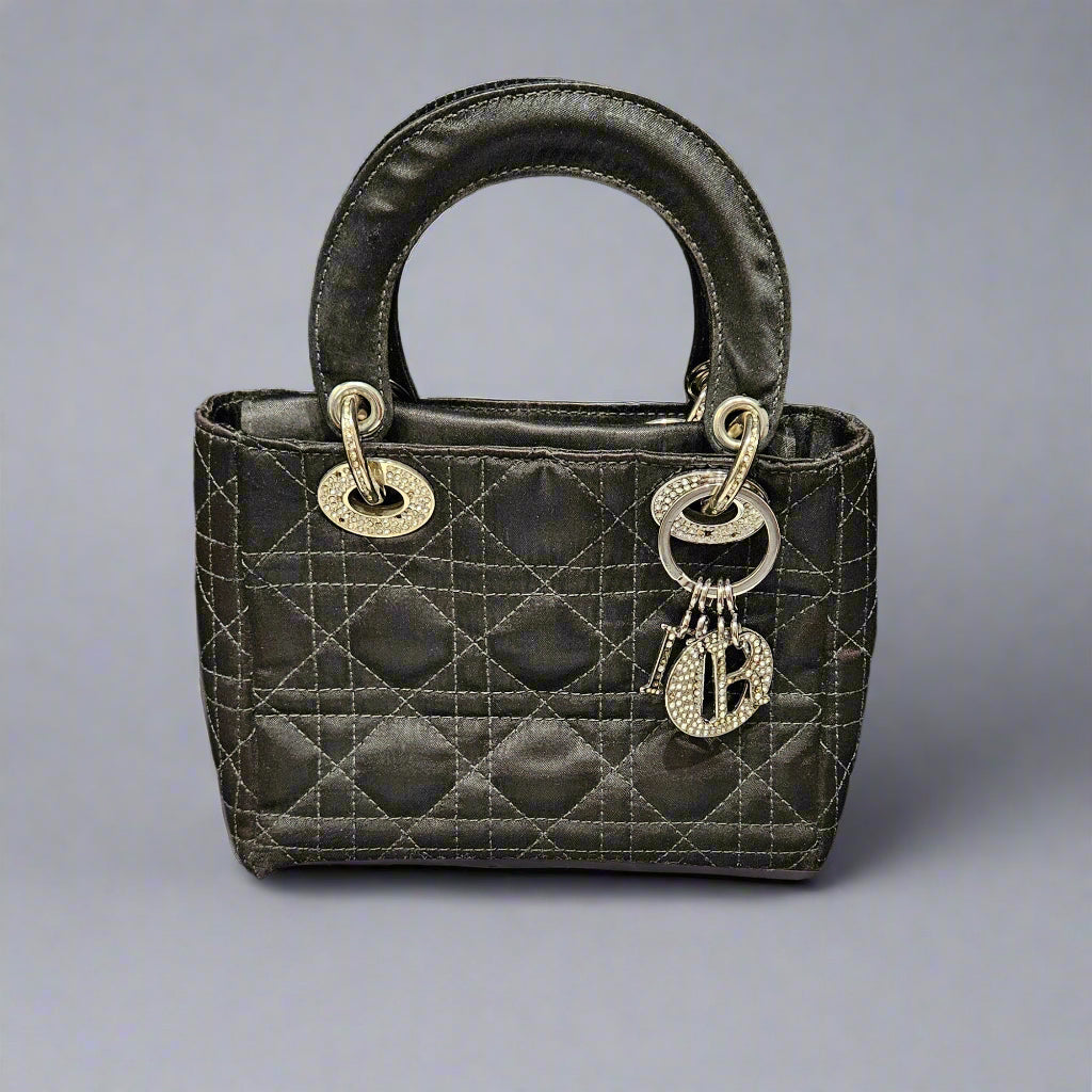 Loved By Lea Christian Dior Black Micro Lady Dior Handbag