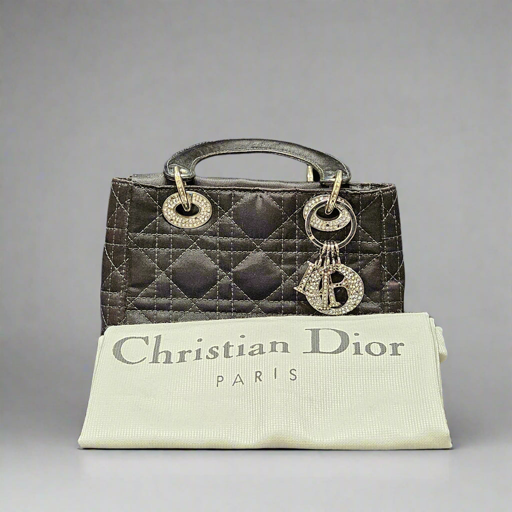 Loved By Lea Christian Dior Black Micro Lady Dior Handbag
