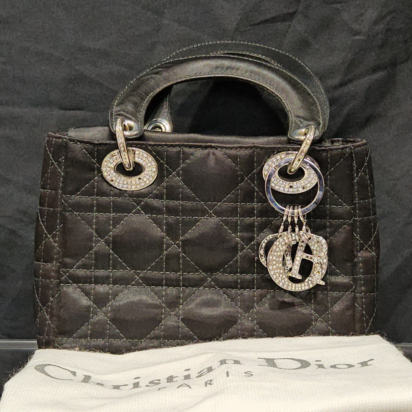 Loved By Lea Christian Dior Black Micro Lady Dior Handbag
