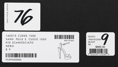Gucci Black Kid Suede Metal-Plate Platform Sandals | Size 9B | A- Condition | Loved By Lea