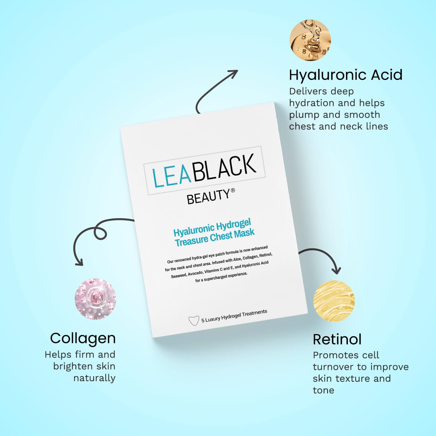 Lea Black Beauty® Hyaluronic Hydrogel Treasure Chest Pads