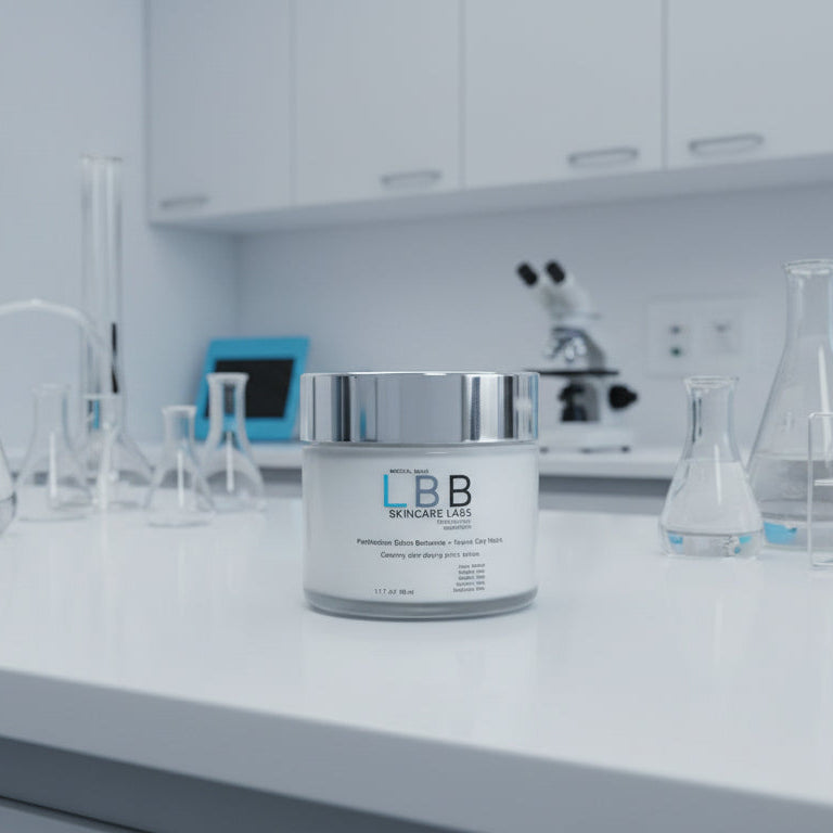 Jar with 'LBB' branding on a reflective surface
