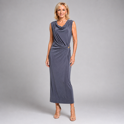 Vivienne Westwood Red Label Draped Jersey Midi Dress Charcoal Size M | Loved By Lea