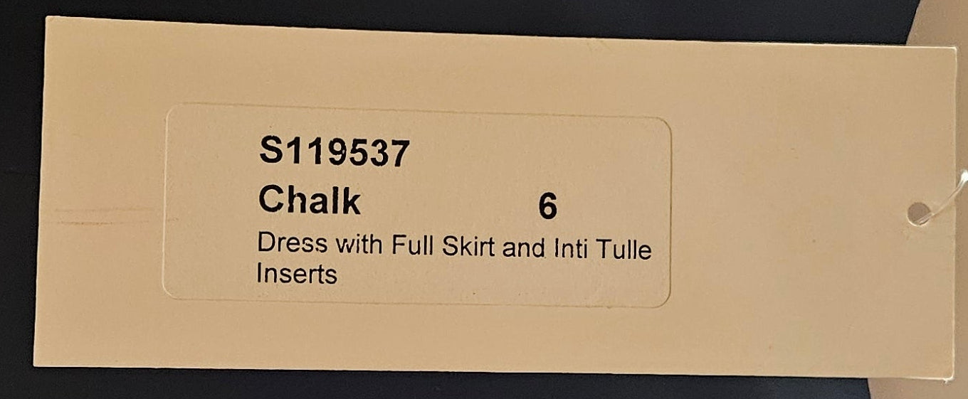 Loved By Lea: Lela Rose “Chalk” Linen Dress w/ Geometric Tulle Insets — Size 6 (A+ NWT)