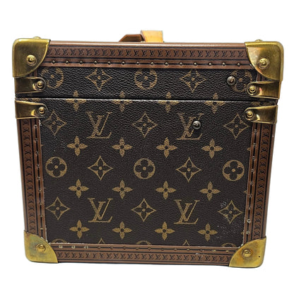 Louis Vuitton monogram vanity suitcase on a white background