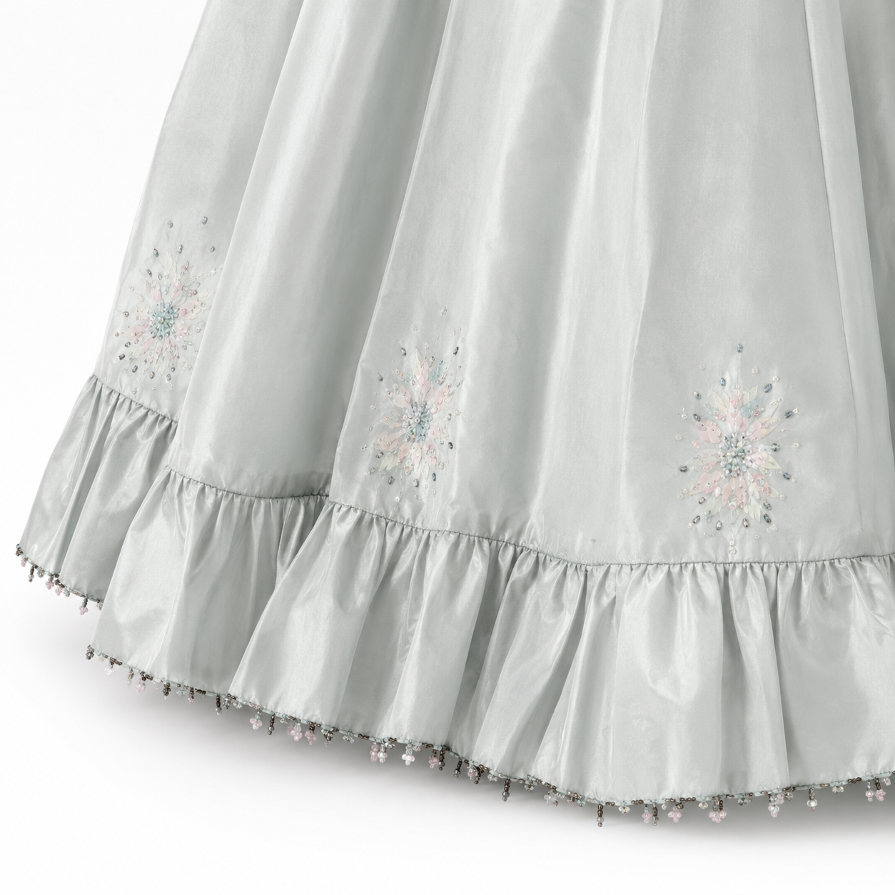 Handmade "Southern Belle" Ice-Blue Cotton Ballgown with Petticoat | US 8–10 | Loved By Lea