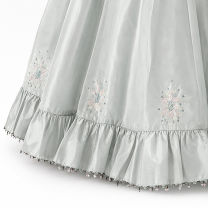Handmade "Southern Belle" Ice-Blue Cotton Ballgown with Petticoat | US 8–10 | Loved By Lea