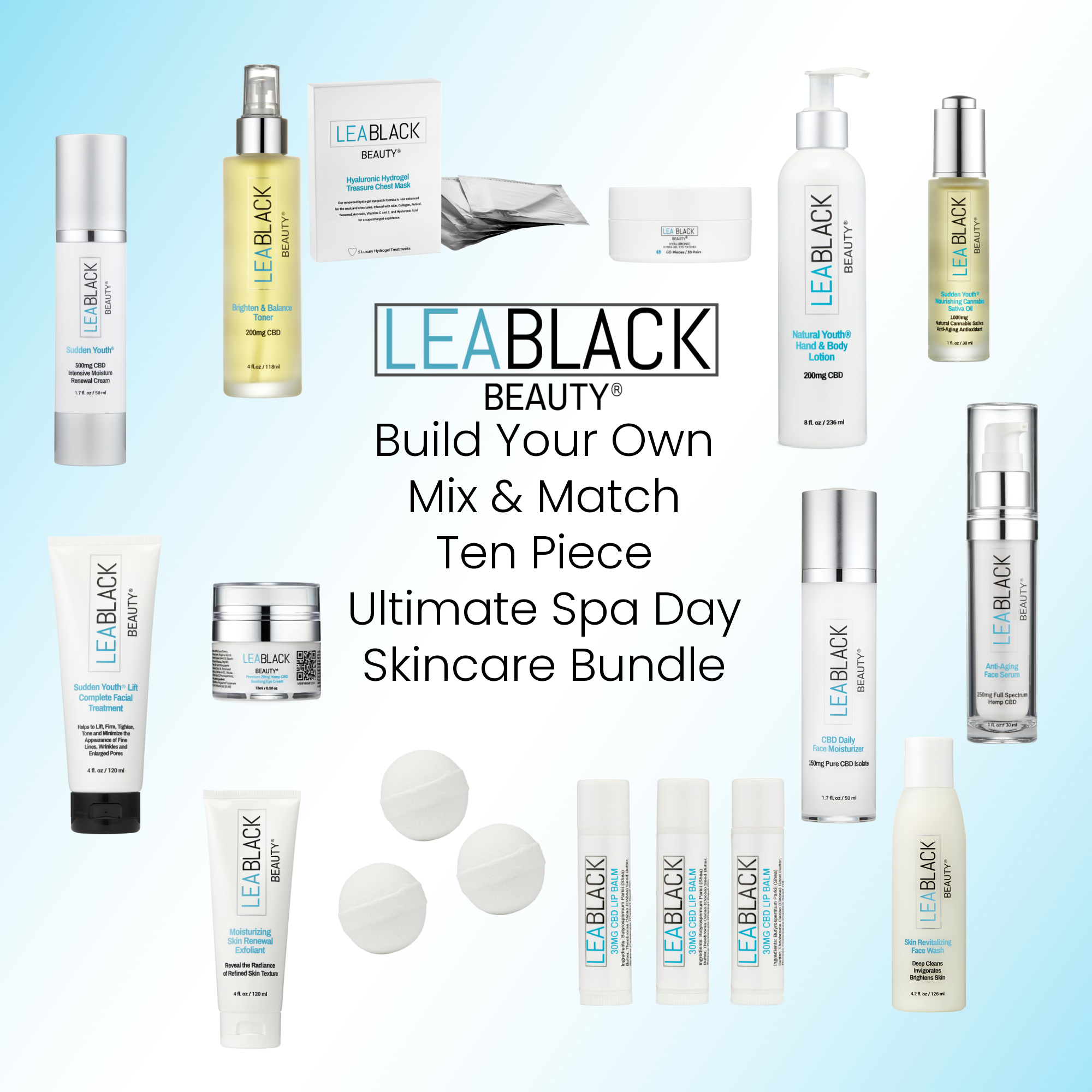 Lea Black Beauty® Mix & Match Ultimate Spa Day Bundle — Choose 10