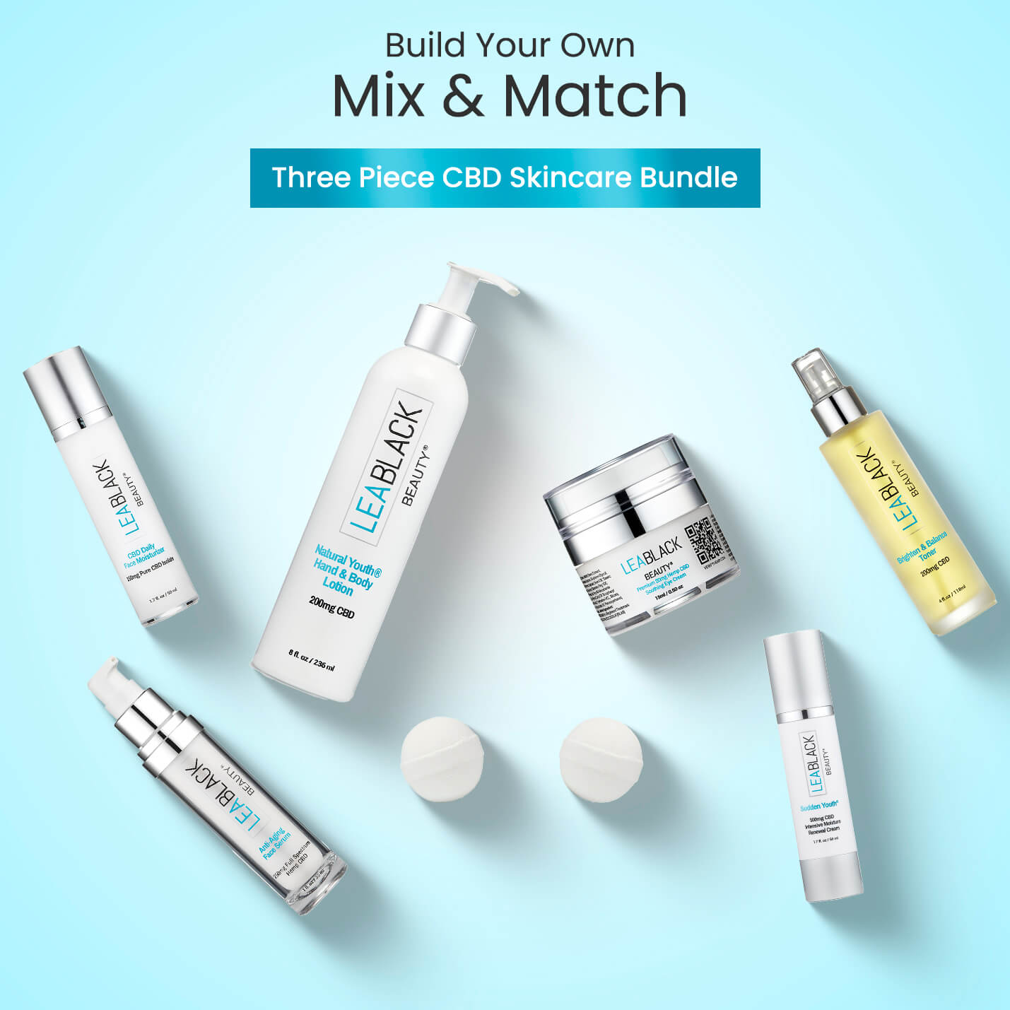 Lea Black Beauty® Mix & Match Three Piece CBD Skincare Bundle