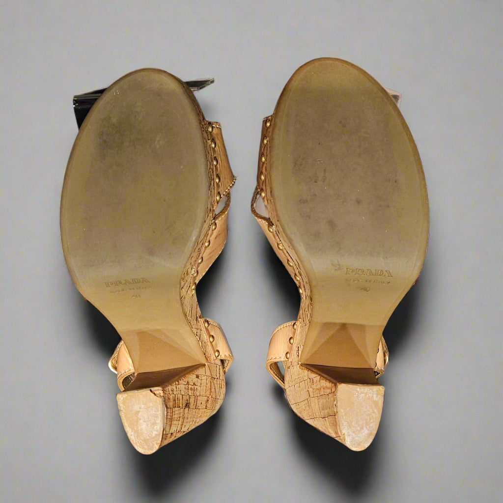 Loved By Lea: Pre-Loved Prada Soft Lux Clog (Calzature Donna) – Natural, Size 40