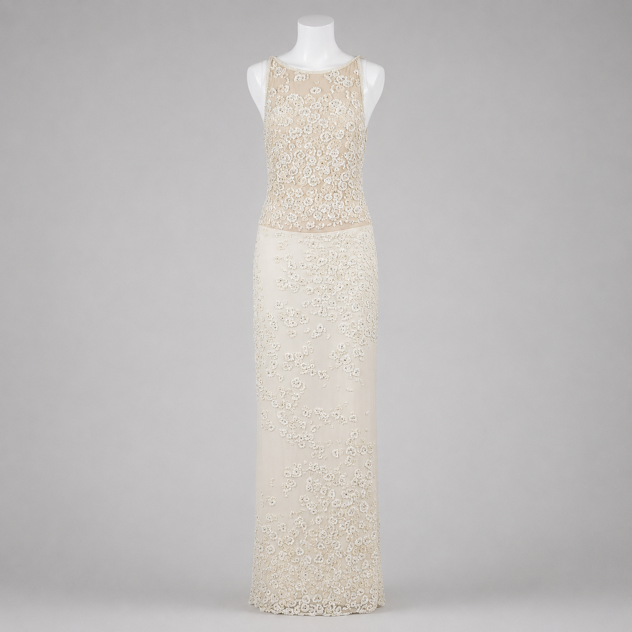 Loved By Lea: Vera Wang Cream Long Beaded Gown Size 8