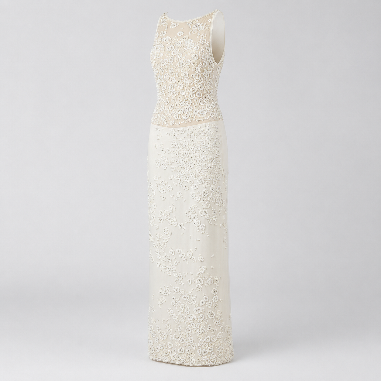 Loved By Lea: Vera Wang Cream Long Beaded Gown Size 8