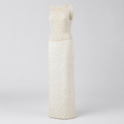 Loved By Lea: Vera Wang Cream Long Beaded Gown Size 8