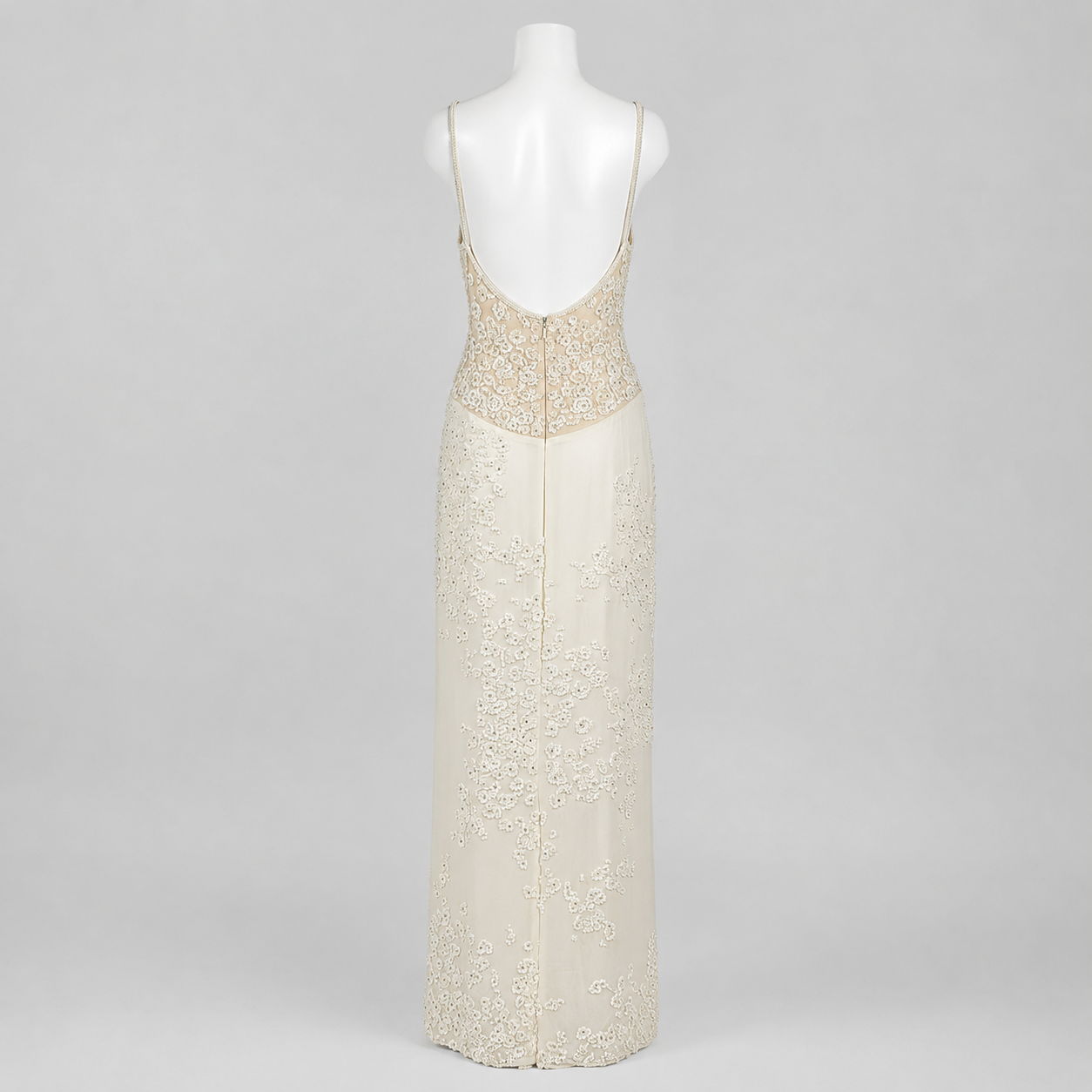 Loved By Lea: Vera Wang Cream Long Beaded Gown Size 8
