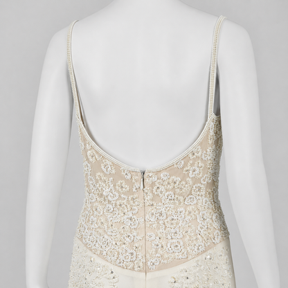 Loved By Lea: Vera Wang Cream Long Beaded Gown Size 8