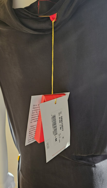 Loved By Lea: Vivienne Westwood Red Label Draped Jersey Midi Dress in Charcoal Grey (NWT, Size M)