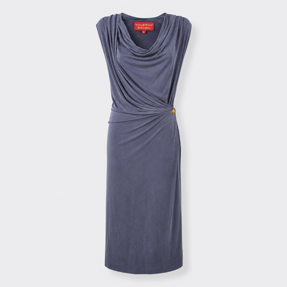 Vivienne Westwood Red Label Draped Jersey Midi Dress Charcoal Size M | Loved By Lea
