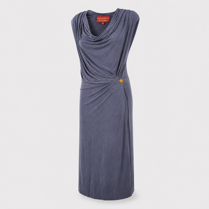 Vivienne Westwood Red Label Draped Jersey Midi Dress Charcoal Size M | Loved By Lea
